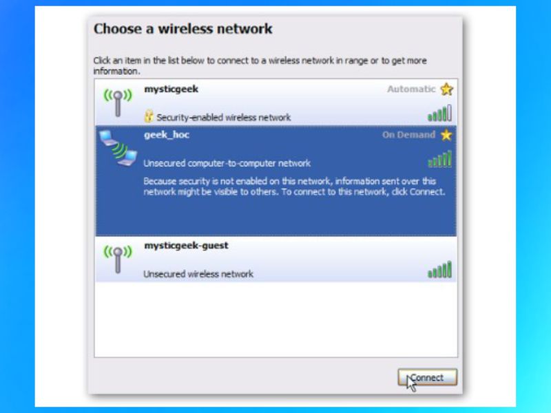 Kết quả Cách chia sẻ kết nối internet bằng Windows 7